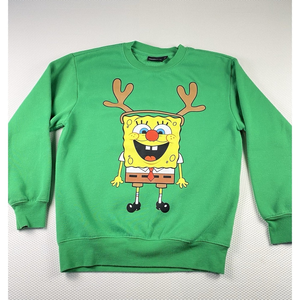 Nickelodeon SpongeBob Square Pants Christmas Sweatshirt Adult Size Small Unisex